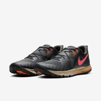 Nike Air Zoom Wildhorse 5 - Férfi Futócipő - Sötét Szürke/Fekete/Narancssárga/Piros